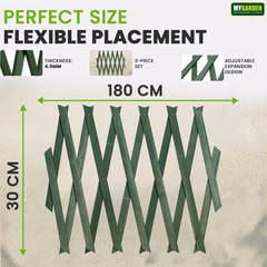 3PK Wooden Trellis Green 180*30cm