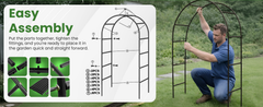 Garden Arch + Ground Stake Black