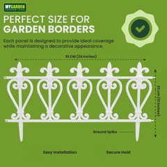 4PK Garden fence White
