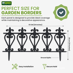 4PK Garden Fence Black