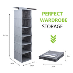 6 Section Hanging Wardrobe Organiser