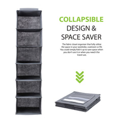 6 Section Hanging Wardrobe Organiser