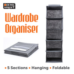 5-Tier Hanging Wardrobe Organiser For Storage