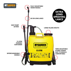 12Litre Manual Pressure Sprayer for Gardening