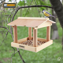 Hanging Wooden Bird Table Feeder for Garden