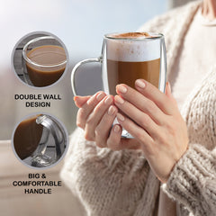 2pc 450ml Double Wall Mug