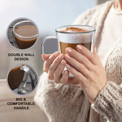 2pc 350ml Double Wall Mug