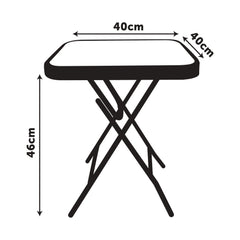 Folding Patio Table with Toughed Glass Table Top