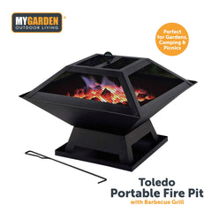 Toledo Portable Fire Pit for Outdoor Relaxation and Warmth