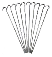 10-Pack 9" Steel Tent Pegs For Camping