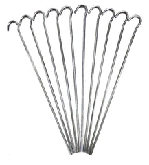 10-Pack 9" Steel Tent Pegs For Camping