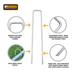50PK Heavy Duty Weed Mat Pins for Garden Fabric Securing