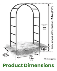 Garden Arch + Ground Stake Black