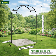 Garden Arch + Ground Stake Black
