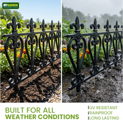 4PK Garden Fence Black