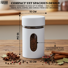 3PK Glass Storage Container White