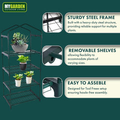 3 Tier Greenhouse Frame Including Shelving