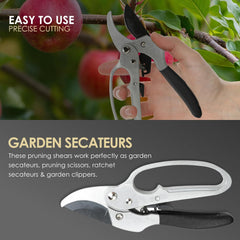 Heavy Duty Ratchet Pruning Garden Secateurs