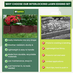 10PK Interlocking Lawn Edging Set