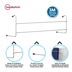 3 Pack 2-Bar Radiator Airers for Compact Drying Solutions
