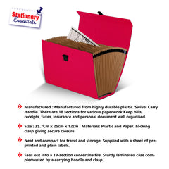 Expanding Document Organiser Red