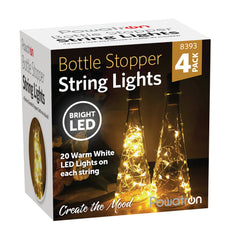 Battery-Powered 4PK Bottle Stopper Lights