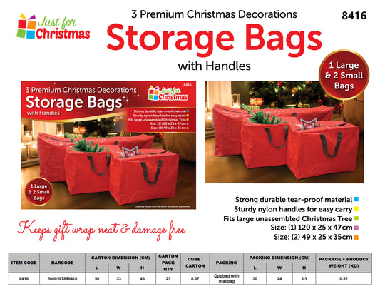 3pc Red Christams Storage Bag