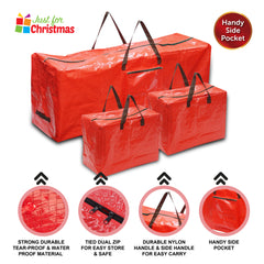 3 Christmas Storage Bag with Handles & Pouch