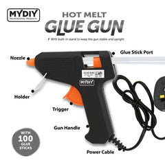 Hot Melt Glue Gun with 100 Piece Glue Sticks
