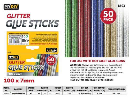 50pcs Glitter Glue Sticks 100*7mm