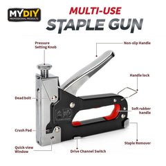 Multi-Use Staple Gun with 1500pcs Nails