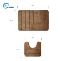 Durable 2pc Non-Slip Bathroom Mats