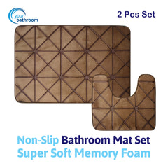 Non-Slip Bathroom Mat Set, 2 Pieces