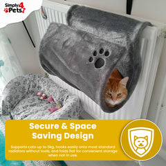Cat Radiator Comfy Bed Grey