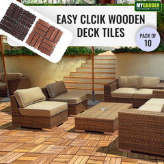 Easy Click Wooden Deck Tiles Brown 30*30