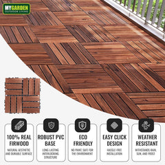 Easy Click Wooden Deck Tiles Brown 30*30