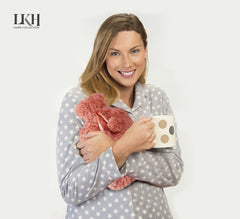 2 Litre Hot Water Bottle with Faux Fur Cover and Poms