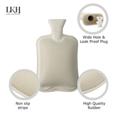 2L Hot Water Bottle with Knitted Cover & Front Pocket