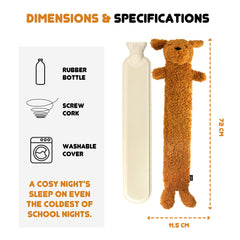 2L Long Hot Water Bottle with Sherpa Cover