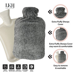 2 Litre Hot Water Bottle with Sharpa Cover