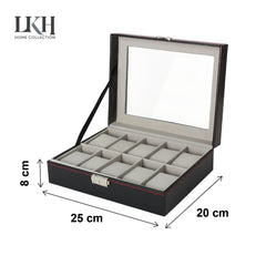 10 Slot Watch Case with lock & 2 keys