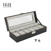 6 slot watch case with lock & 2 keys