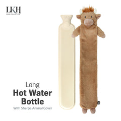 2L Long Hot Water Bottle with Sherpa Cover
