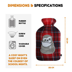 2 Litre Hot Water Bottle with Fleece Cover