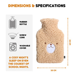 1 Litre Hot Water Bottle with Sherpa Cover