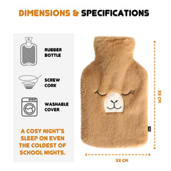 1 Litre Hot Water Bottle with Sherpa Cover