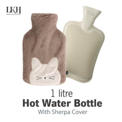 1 Litre Hot Water Bottle with Sherpa Cover