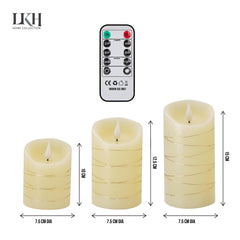 3PK LED Wax Candle Light