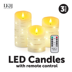 3PK LED Wax Candle Light