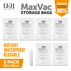 6PK MaxVac Storage Bags with Hand Pump